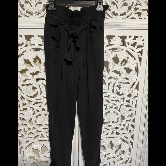 Belted Paperbag Waist Pants